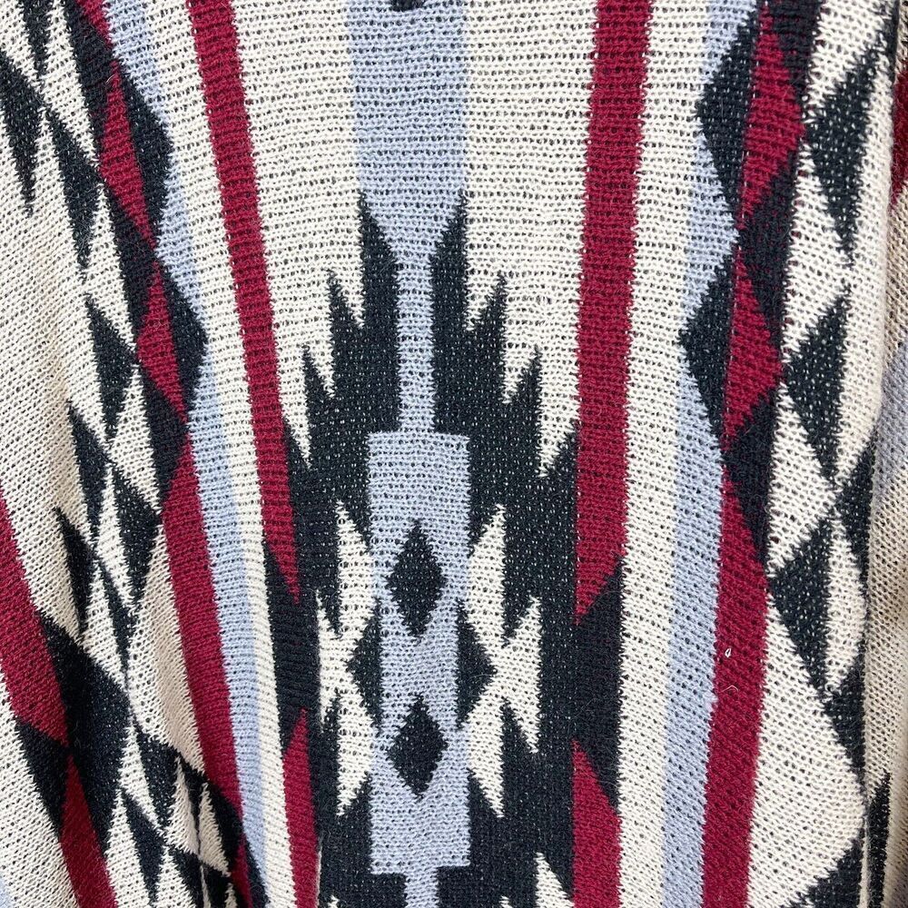 AZTEC BOHO Caftan w/Fringe Size Large - Picture 5 of 9